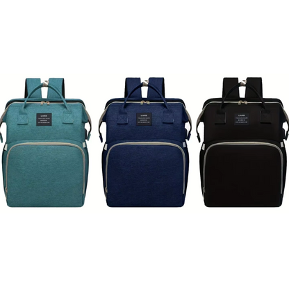 Changing backpack with baby playground