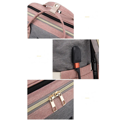 Changing backpack with baby playground