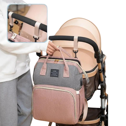 Changing backpack with baby playground